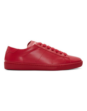 saint lauren red low top sneakers